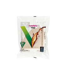 Load image into Gallery viewer, Hario V60 Coffee Filter Papers Size 01 - Brown (100 Pack Bag)