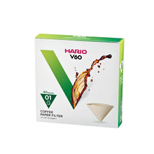Load image into Gallery viewer, Hario V60 Coffee Filter Papers - Size 01 - Brown (40 pack)