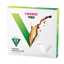 Load image into Gallery viewer, Hario V60 Coffee Filter Papers - Size 03 - White (40 pack)