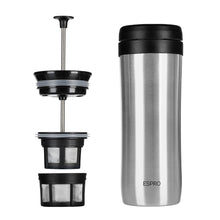 Load image into Gallery viewer, ESPRO P1 Travel Coffee Press - Brushed (12oz / 354ml)
