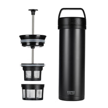 Load image into Gallery viewer, ESPRO P0 Ultralight Travel Coffee Press - Black (16oz / 473ml)
