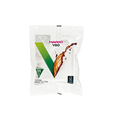 Load image into Gallery viewer, Hario V60 Coffee Filter Papers Size 01 - White (100 Pack Bag)
