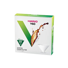 Load image into Gallery viewer, Hario V60 Coffee Filter Papers - Size 01 - White (40 pack)
