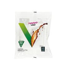 Load image into Gallery viewer, Hario V60 Coffee Filter Papers Size 02 - White (100 Pack Bag)
